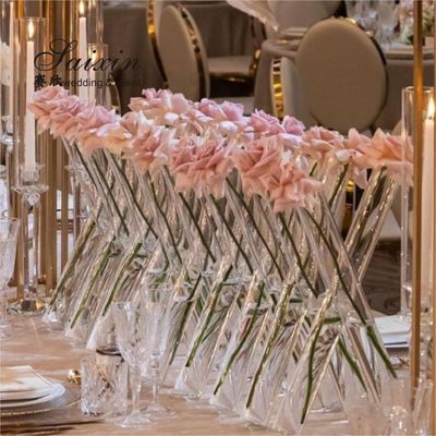 Wedding Decoration Vase For Home Rose Flower 3 Pcs Clear Cylinder Glass 47cm