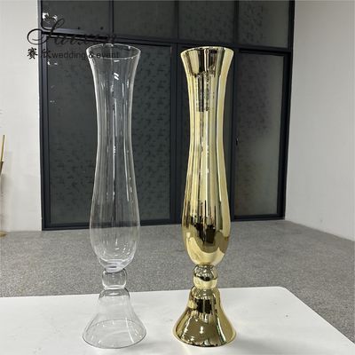 Accessories Decoration Vase For Wedding Table Decoration Clear Glass Flower Vase 77cm