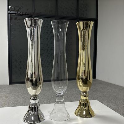 Accessories Decoration Vase For Wedding Table Decoration Clear Glass Flower Vase 77cm