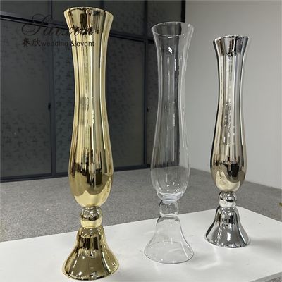 Accessories Decoration Vase For Wedding Table Decoration Clear Glass Flower Vase 77cm