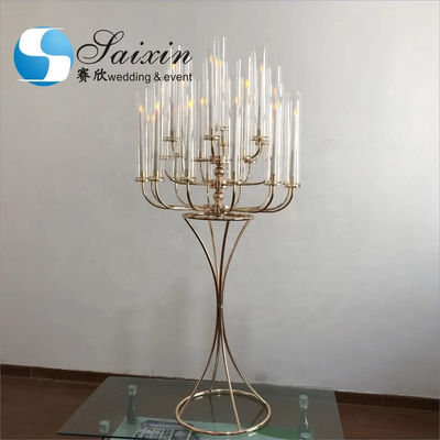 New Design Gold Candelabra Wedding Decoration Party Gift Table Decor 25 Arms Wedding Candelabra Centerpiece