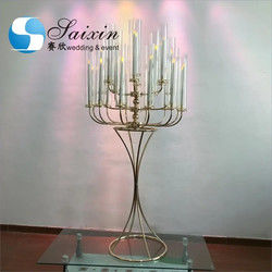 New Design Gold Candelabra Wedding Decoration Party Gift Table Decor 25 Arms Wedding Candelabra Centerpiece