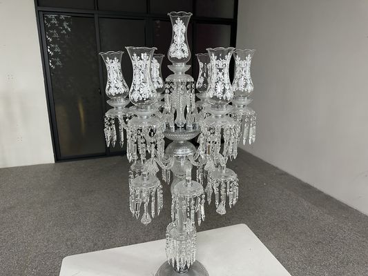 New Design Candelabra Luxury Wedding Decoration Crystal Centerpiece Bling Wedding Candelabra