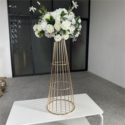 New Design Gold Metal Flower Stand Wedding Decoration Table Centerpiece Luxury Wedding Flower Stand