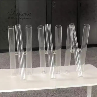 16 Inch 20 Inch Simple Crystal Flower Glass Wedding Cylinder Vases 3 Pcs Set