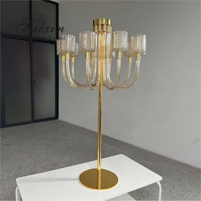 New Designs Crystal Candle Holder Wedding Decor Supplies Gold 10 Arms Candelabra Centerpiece