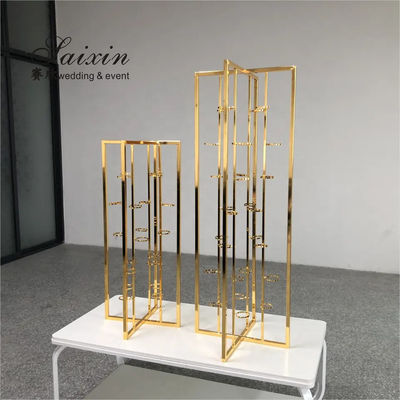 Gold Wedding Flower Stands Black Display Floor Candlestick Holder Table Metal Candle