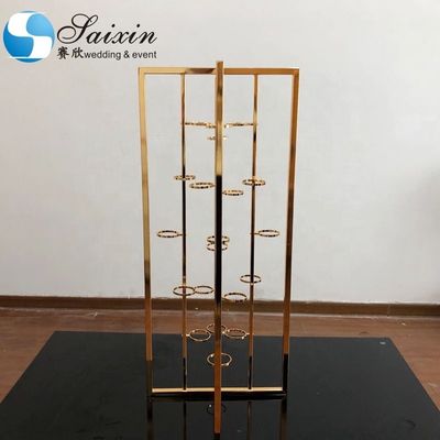 Gold Wedding Flower Stands Black Display Floor Candlestick Holder Table Metal Candle