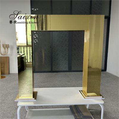 Column Wedding Flower Stand Design Centerpiece Diy Gold Mirror Arch Acrylic