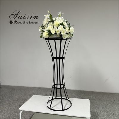 Tall Black Metal Flower Stand Arrangement Wedding Centerpiece