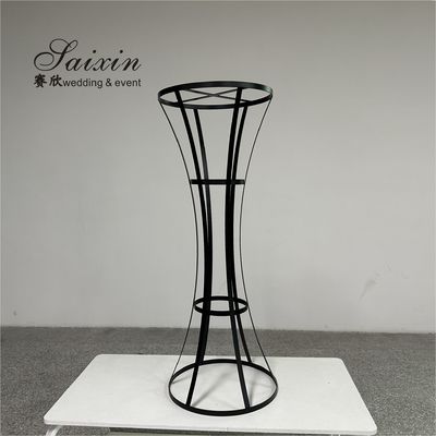 Tall Black Metal Flower Stand Arrangement Wedding Centerpiece