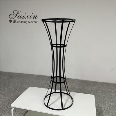 Tall Black Metal Flower Stand Arrangement Wedding Centerpiece