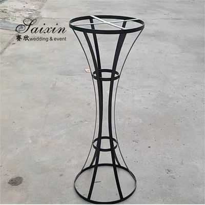 Tall Black Metal Flower Stand Arrangement Wedding Centerpiece