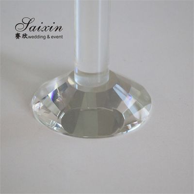 Clear Crystal Taper Wedding Candle Holder Wedding Table Decoration 3pcs Set 29CM