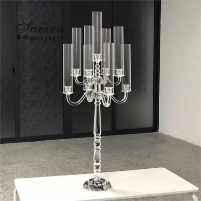 zt-352 Tall crystal candelabra for wedding table centerpieces