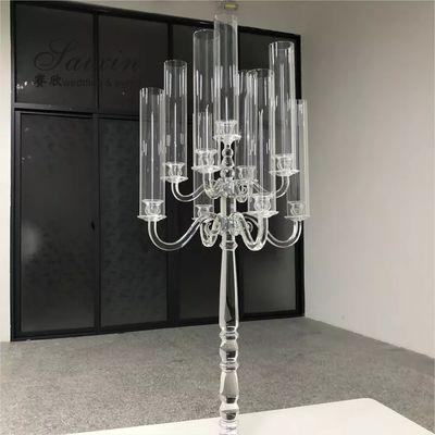 zt-352 Tall crystal candelabra for wedding table centerpieces