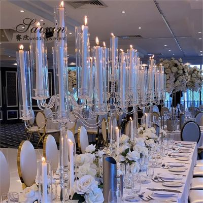 zt-352 Tall crystal candelabra for wedding table centerpieces