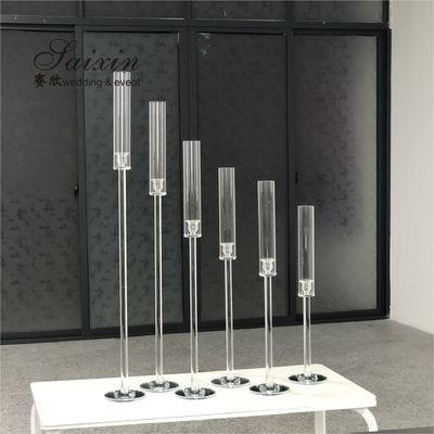 Hurricane Wedding Candle Holder Centerpieces Table Decor Tall 6pcs Set Glass Tubes