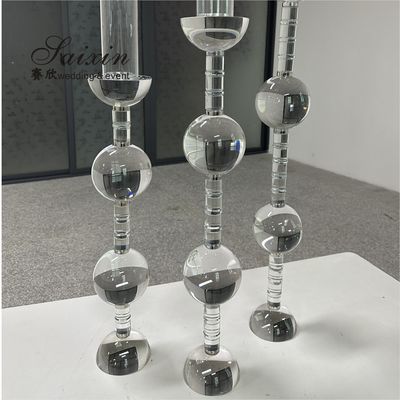 70CM 80CM 90CM Antique Wedding Candle Holder Hurricane Crystal Cylinder Globe Round