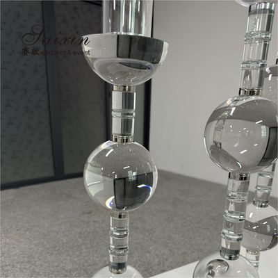 70CM 80CM 90CM Antique Wedding Candle Holder Hurricane Crystal Cylinder Globe Round