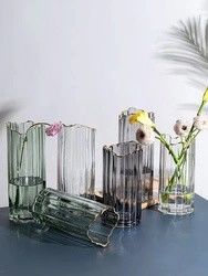 Wholesale Brilliant Gold Rim Glass Vase For Table Home Decoration Creative Wedding Party