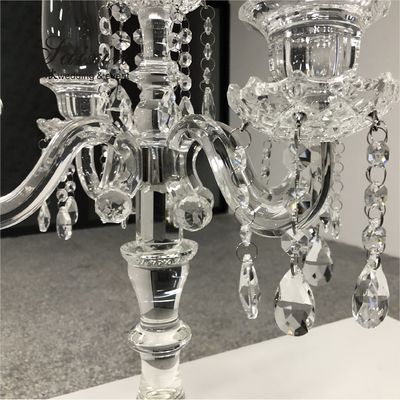 5 Arms tabletop crystal candelabra Small Candelabra Centerpieces