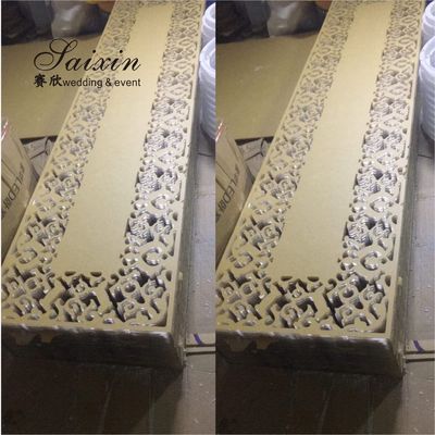 Candelabra Crystal Candle Centerpiece Acrylic Laser Cut Rectangle Pedestal Candle Stands 150cmx240cm