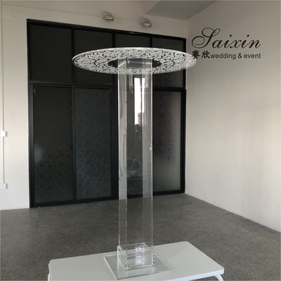 Candelabra Crystal Candle Centerpiece Acrylic Laser Cut Rectangle Pedestal Candle Stands 150cmx240cm