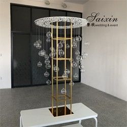Candelabra Crystal Candle Centerpiece Acrylic Laser Cut Rectangle Pedestal Candle Stands 150cmx240cm