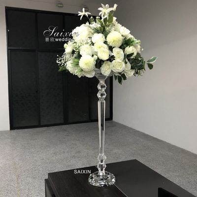 Clear Cemetery Flower Stand Wedding Centerpiece Table Decoration 75CM