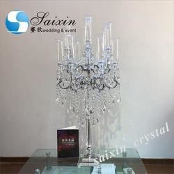 5 Arm 9 Arms Gold Metal And Crystal Candelabra Wedding Centerpieces 130CM