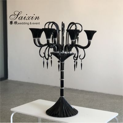 Black Candelabra Centerpieces Wedding Crystal Candelabra Candle Holder Glass Big Tall