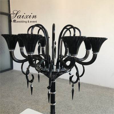 Black Candelabra Centerpieces Wedding Crystal Candelabra Candle Holder Glass Big Tall