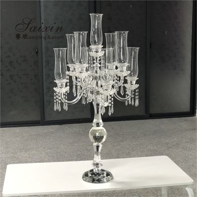 9 Branches 9 Arm Crystal Candelabra For Interior Decor Candle Holder Home