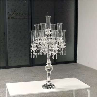 9 Branches 9 Arm Crystal Candelabra For Interior Decor Candle Holder Home