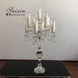 9 Branches 9 Arm Crystal Candelabra For Interior Decor Candle Holder Home