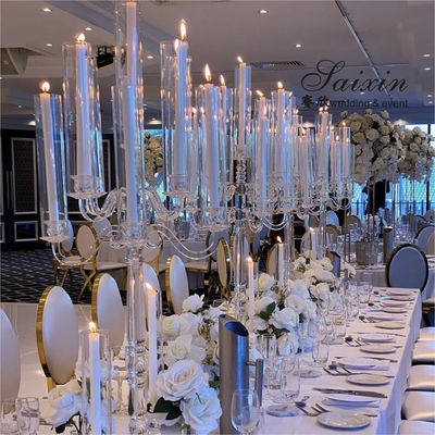 9 Arms Crystal Glass Candelabra Chandelier Decorations Table Centerpiece 125cm