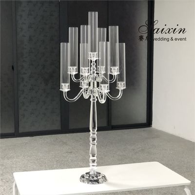 9 Arms Crystal Glass Candelabra Chandelier Decorations Table Centerpiece 125cm