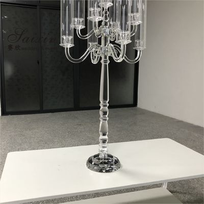 9 Arms Crystal Glass Candelabra Chandelier Decorations Table Centerpiece 125cm