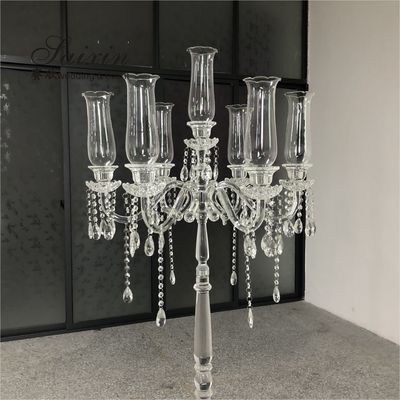 ZT-292 Hot sale wedding decoration floor standing tall crystal candelabra