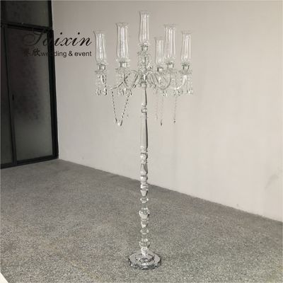 ZT-292 Hot sale wedding decoration floor standing tall crystal candelabra