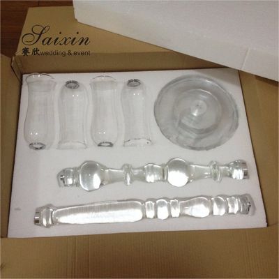 ZT-292 Hot sale wedding decoration floor standing tall crystal candelabra