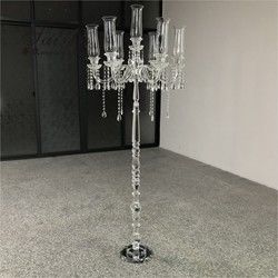 ZT-292 Hot sale wedding decoration floor standing tall crystal candelabra