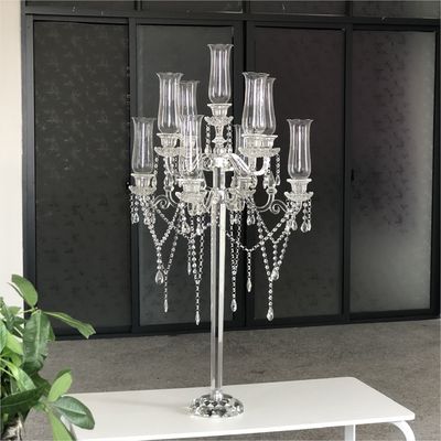 Luxury Indoor Hanging Crystal Candelabra Beaded 9 Arms 130CM