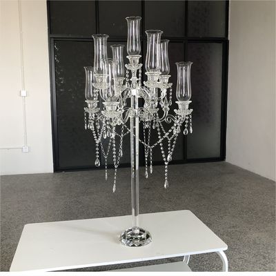 Luxury Indoor Hanging Crystal Candelabra Beaded 9 Arms 130CM