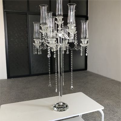 Luxury Indoor Hanging Crystal Candelabra Beaded 9 Arms 130CM