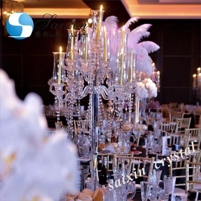 Luxury Indoor Hanging Crystal Candelabra Beaded 9 Arms 130CM