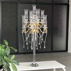 Luxury Indoor Hanging Crystal Candelabra Beaded 9 Arms 130CM