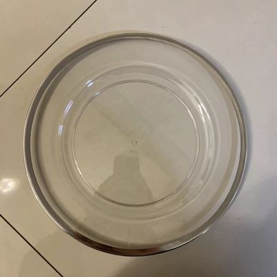 Gold Beaded Clear Acrylic Charger Plates Round Plate Gold Rim 33CM