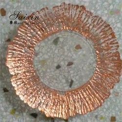 Gold Rimmed Glass Charger Plate Clear Charger Dish For Restaurants 32cm/27cm/21cm